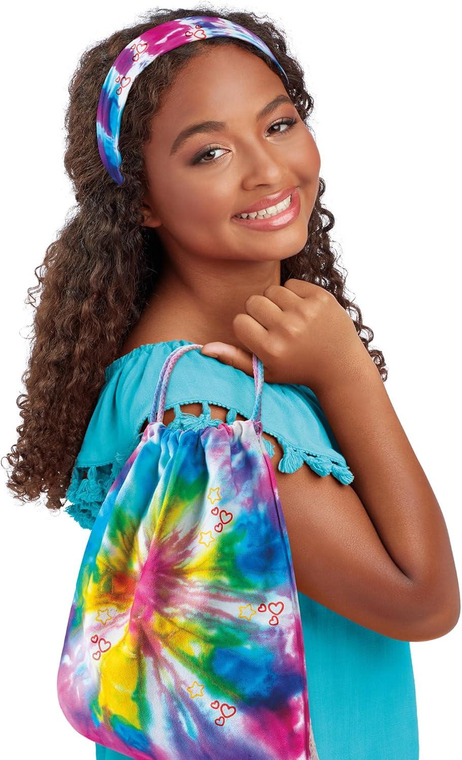 image:imageCRAZArt Shimmer n Sparkle Tie Dye Fashion Tote and Headband Craft KitBluePink Small