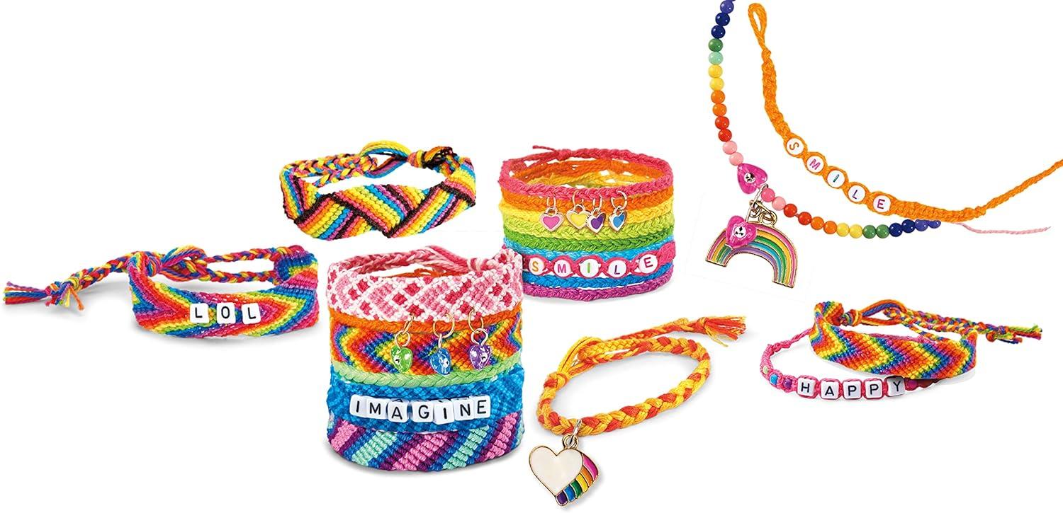 image:imageCraZArt Shimmer N Sparkle Friendship Charm Bracelets Trendy Bangle Bracelets BFF Bracelet Set for Ages 6 and UpOver The Rainbow Friendship