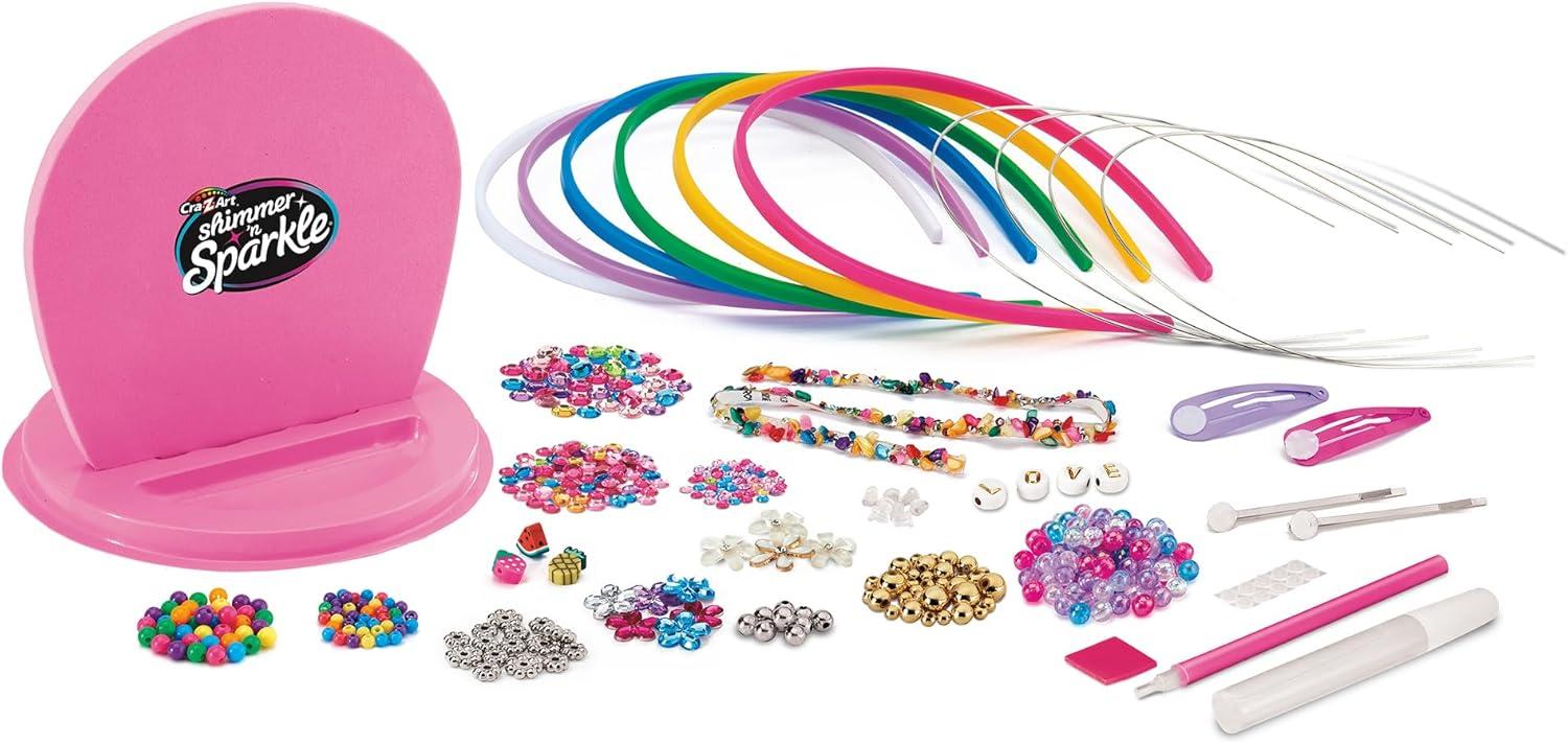 image:imageShimmer N Sparkle Sparkling Headband and Barrettes Make Your own Beaded Headbands and Barrettes Hair Accessories for Kids Birthday Present Ages 8 and Up