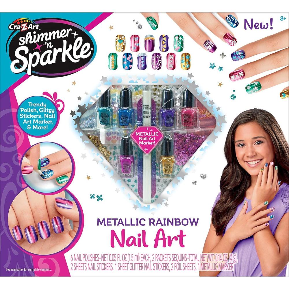 image:imageShimmer n Sparkle Metallic Rainbow Nail Art Design Kit for Ages 8 and up