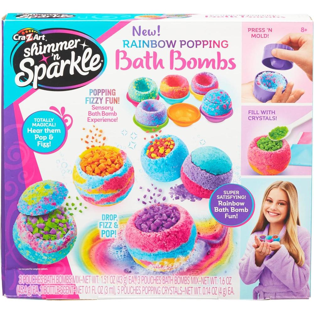 image:imageShimmer n Sparkle Rainbow Popping Bath Bombs DIY Bath Bomb Making Kit