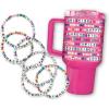 Shimmer ‘n Sparkle ABC Bead & Wear Bracelet Set with 20oz Tumbler – Make 6 Alphabet Bead Bracelets and Decorate Your 20oz Tumbler with Sticker Alphabet Beads – Kids Water Bottle for School
