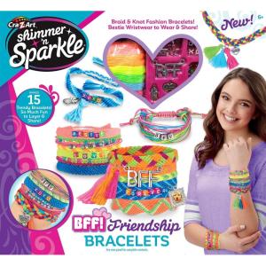 Cra-Z-Art Shimmer ‘N Sparkle Friendship Charm Bracelets, Trendy Bangle Bracelets, BFF Bracelet Set for Ages 6 and Up(Best Friends DIY)