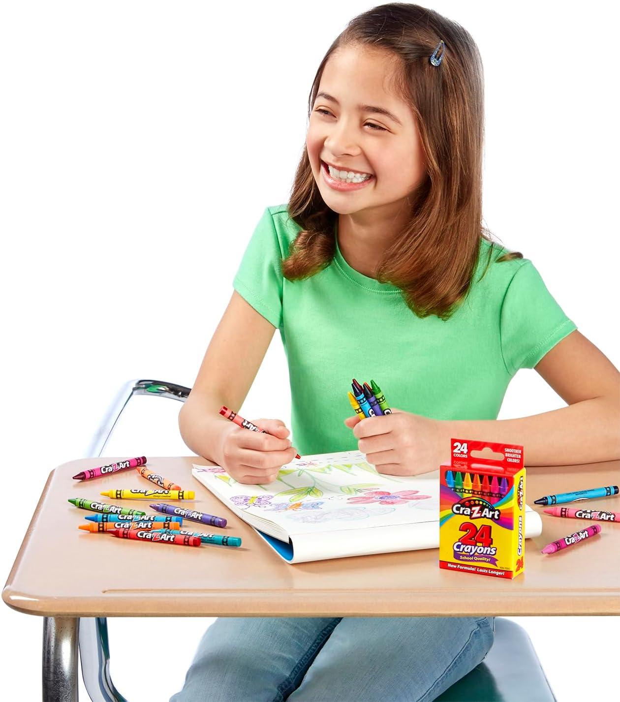 image:imageCraZArt Crayons Bulk Pack 24 Count 24 Packs of Crayons Bulk School Supplies for Classroom Back to School Essentials24 Count Pack of 6