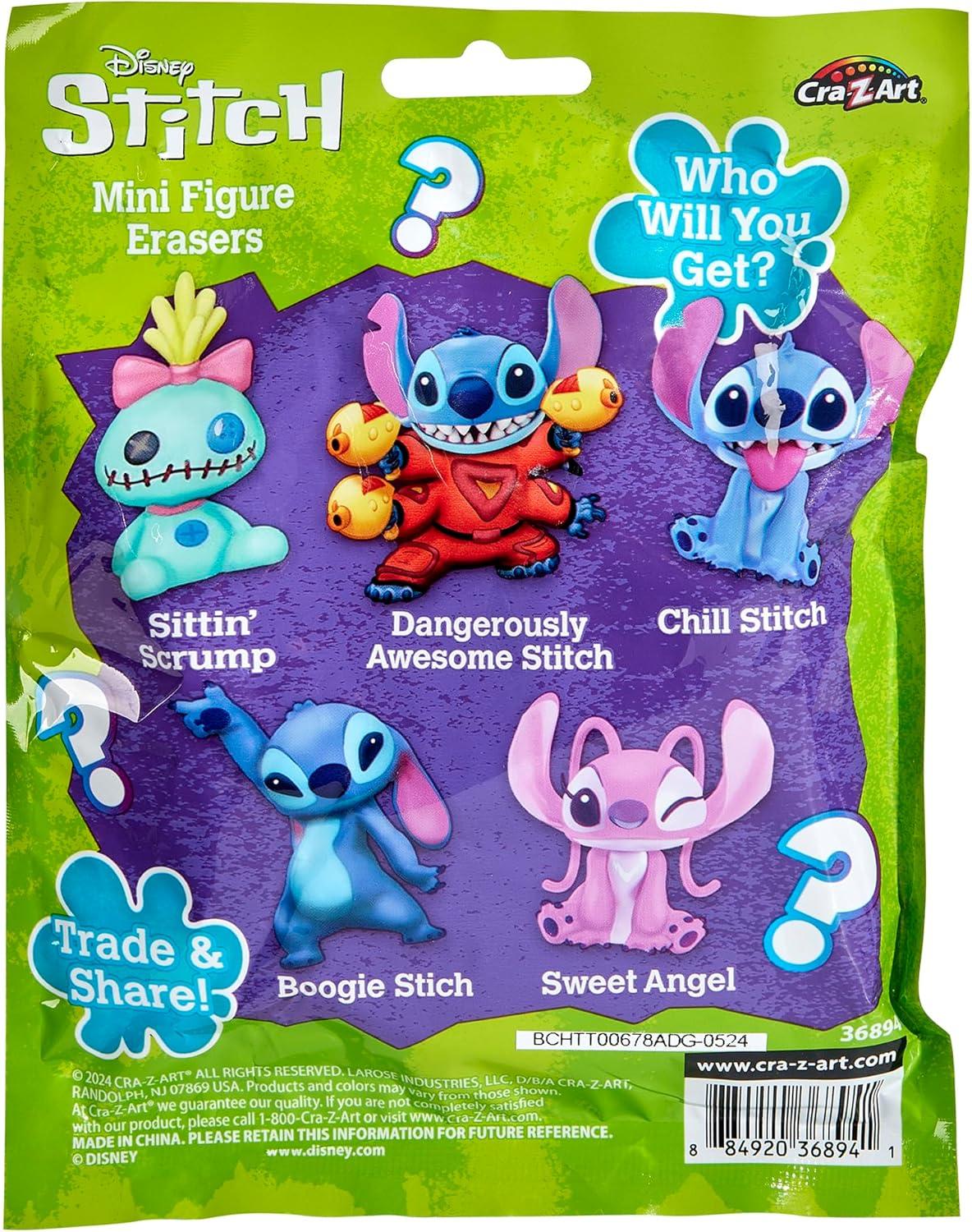 image:imageStitch Surprise 3 Pack Mini Figure Erasers Get 3 Real Flexible Erasers to Assemble Use and Collect Great for Back to School Blind Bag Inspired Kids Toy3 Pack
