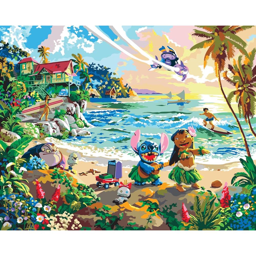image:imageCRAZArt Disney Dreams Collection Deluxe Paint by Number Thomas Kinkade Lilo amp StitchLilo  Stitch