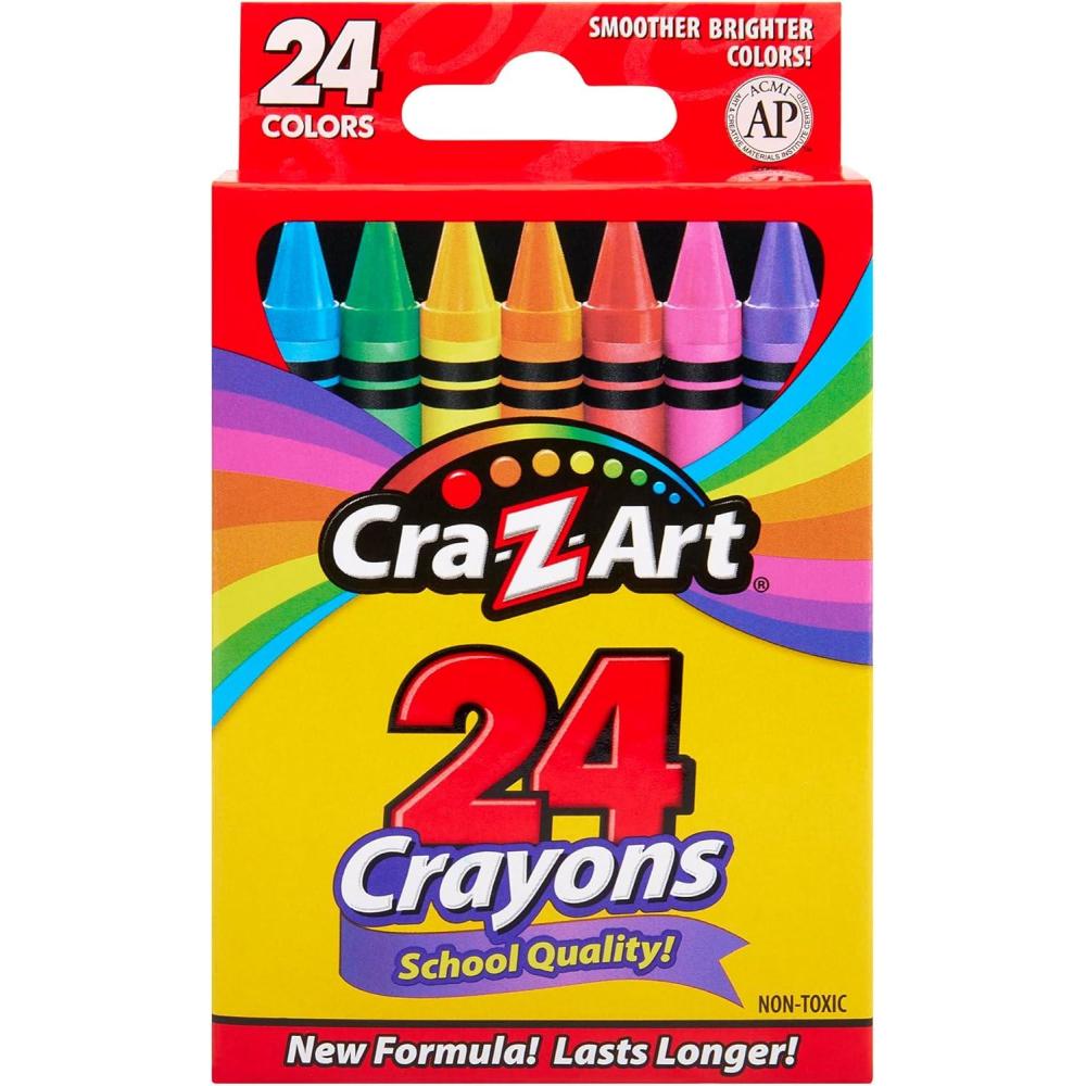image:imageCraZArt Crayons Bulk Pack 24 Count 24 Packs of Crayons Bulk School Supplies for Classroom Back to School Essentials24 Count Pack of 1