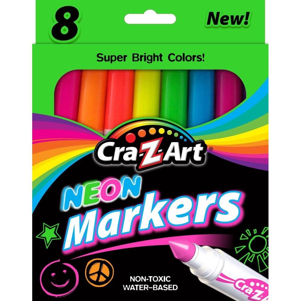 image:imageCraZArt Neon Broadline Markers 8 Count 10112