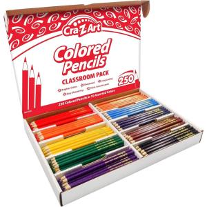 Cra-Z-Art Colored Pencils Bulk Class Pack 462ct 14 Assorted Colors, Back To School Supply List Essential, Bulk Pack for School Supply Rooms and In Class For Teachers(250 ct 10 assorted colors)