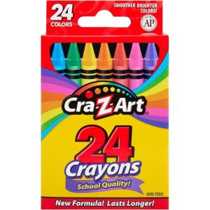 Cra-Z-Art Crayons, Bulk Pack, 24 Count, 24 Packs of Crayons, Bulk School Supplies for Classroom, Back to School Essentials(24 Count (Pack of 1))