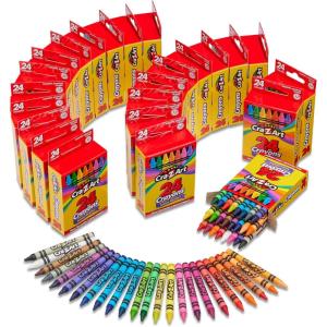 Cra-Z-Art Crayons, Bulk Pack, 24 Count, 24 Packs of Crayons, Bulk School Supplies for Classroom, Back to School Essentials(24 Count (Pack of 24))
