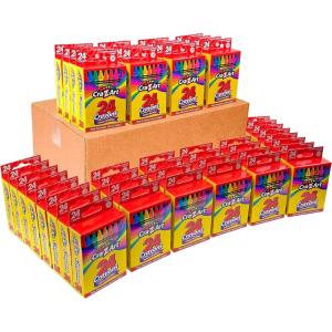 Cra-Z-Art Crayons, Bulk Pack, 24 Count, 24 Packs of Crayons, Bulk School Supplies for Classroom, Back to School Essentials(24 Count (Pack of 48))