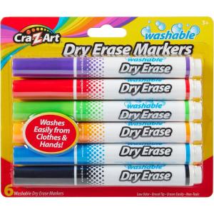 Cra-Z-Art Kids Washable Broadline Dry Erase Markers, 6 Count(1)