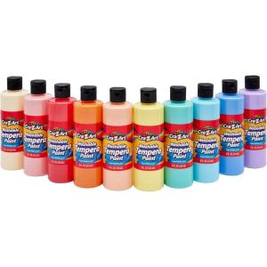 Cra-Z-Art Pastels Washable Tempera Paint For Kids Bulk Pack 10ct, Assorted Soft Pastel Colors Tempera Paint Set 8oz each bottle, Back To School Teachers Supplies(Soft Pastel)