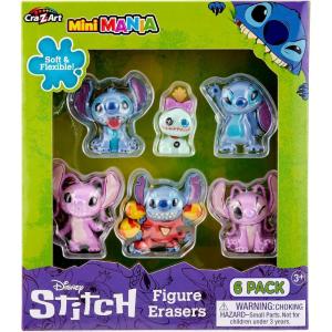 Stitch Surprise 3 Pack Mini Figure Erasers – Get 3 Real, Flexible Erasers to Assemble, Use and Collect, Great for Back to School, Blind Bag Inspired Kids Toy(6 Pack)