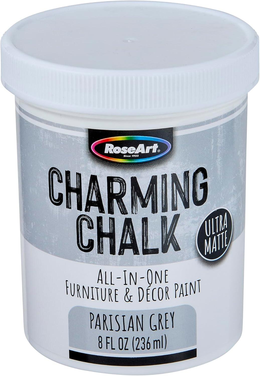 image:imageCharming Chalk AllInOne Furniture amp Dcor Paint  8oz Cottage White Ultra Matte Chalk Finish Paint Ideal For All Techniques Including Distressing No Prep Needed Made In USAParisian Grey