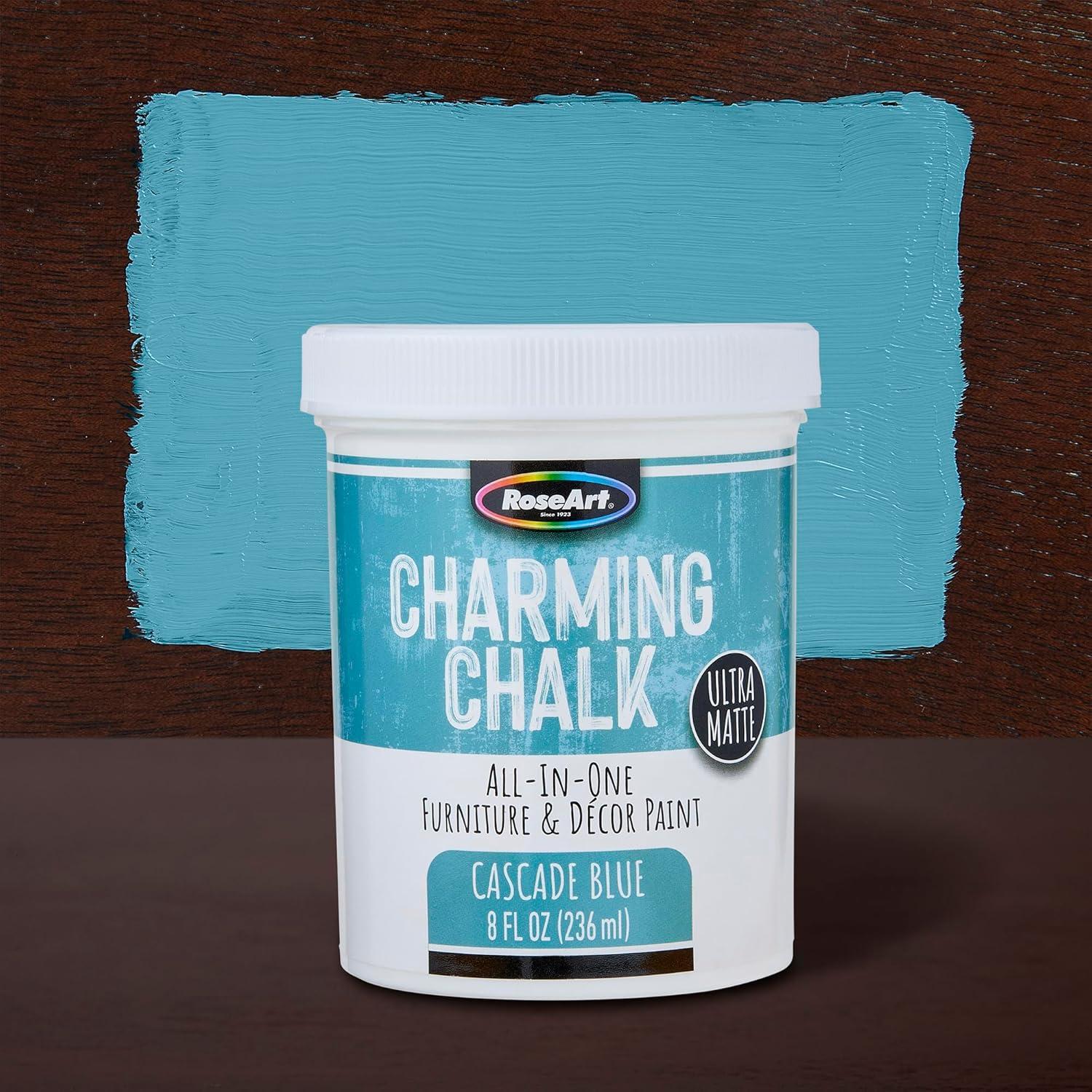 image:imageCharming Chalk AllInOne Furniture amp Dcor Paint  8oz Cottage White Ultra Matte Chalk Finish Paint Ideal For All Techniques Including Distressing No Prep Needed Made In USACascade Blue
