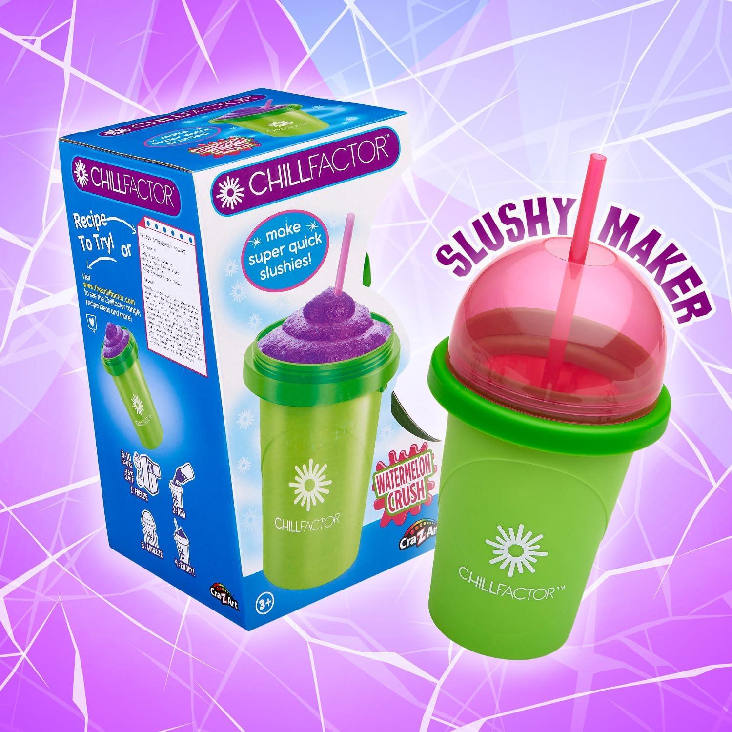 image:imageCraZArt ChillFactor Original Slushie Maker DIY Magic Slushy Maker Super Quick Smoothie Squeeze Cup for Milkshakes Juices Double Layer Cup with Lid amp Spoon BlueLarge