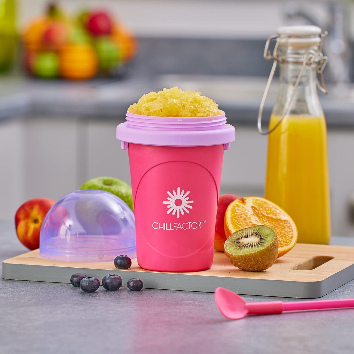 image:imageCraZArt ChillFactor Original Slushie Maker DIY Magic Slushy Maker Super Quick Smoothie Squeeze Cup for Milkshakes Juices Double Layer Cup with Lid amp Spoon BlueLarge