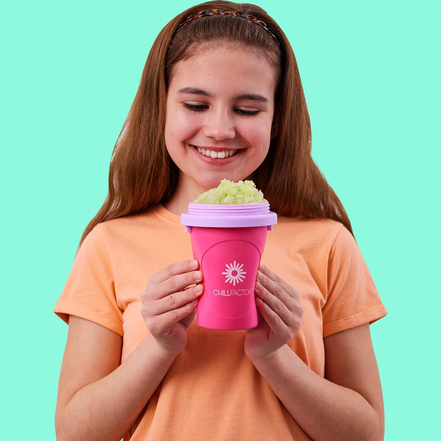 image:imageCraZArt ChillFactor Original Slushie Maker DIY Magic Slushy Maker Super Quick Smoothie Squeeze Cup for Milkshakes Juices Double Layer Cup with Lid amp Spoon BlueLarge