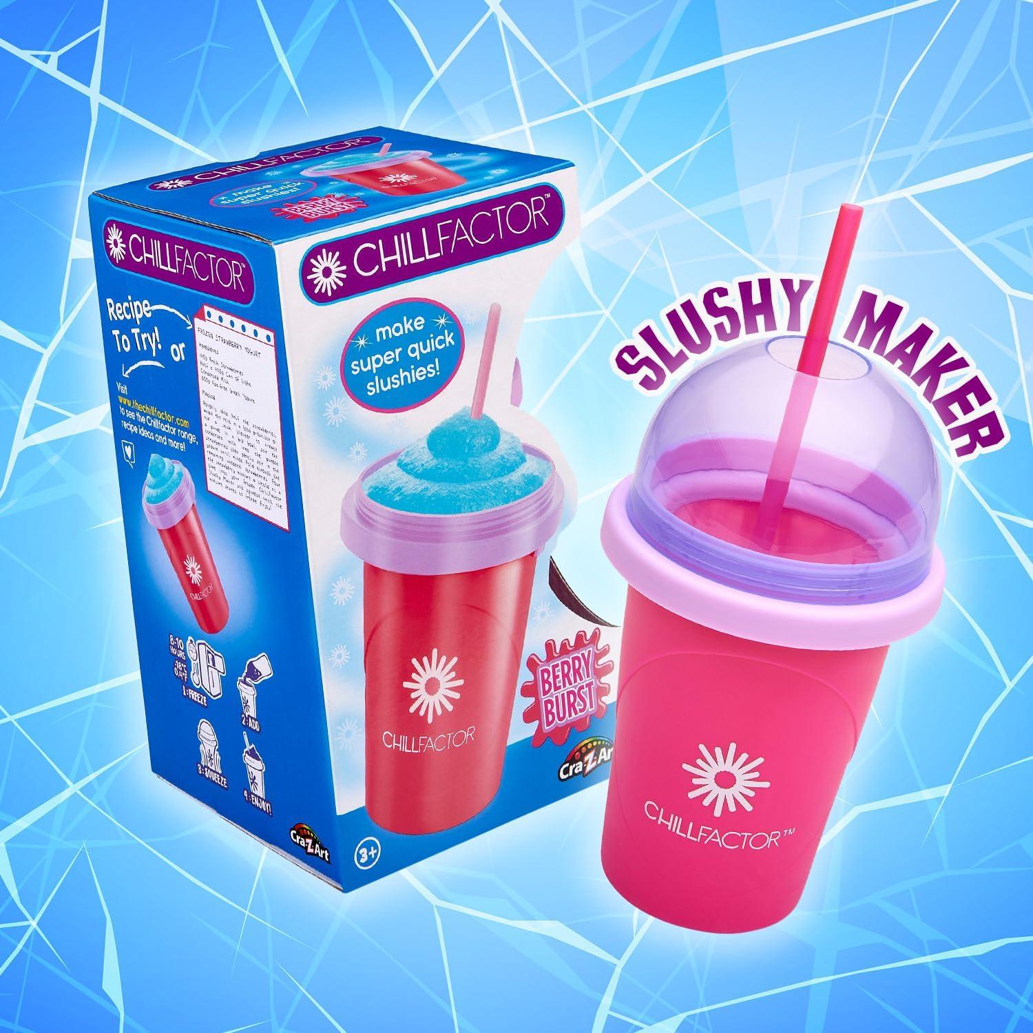 image:imageCraZArt ChillFactor Original Slushie Maker DIY Magic Slushy Maker Super Quick Smoothie Squeeze Cup for Milkshakes Juices Double Layer Cup with Lid amp Spoon BlueLarge