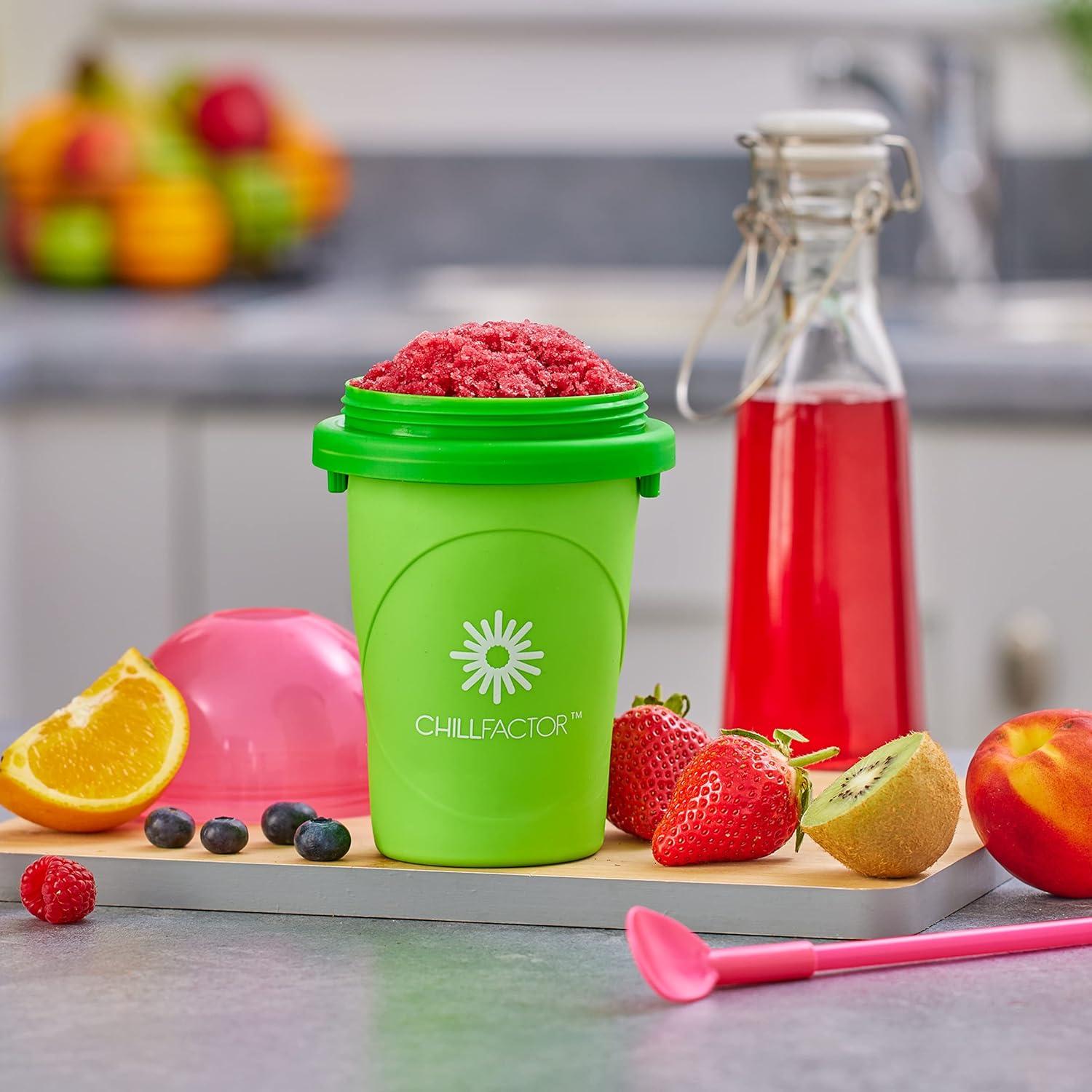 image:imageCraZArt ChillFactor Original Slushie Maker DIY Magic Slushy Maker Super Quick Smoothie Squeeze Cup for Milkshakes Juices Double Layer Cup with Lid amp Spoon BlueLarge