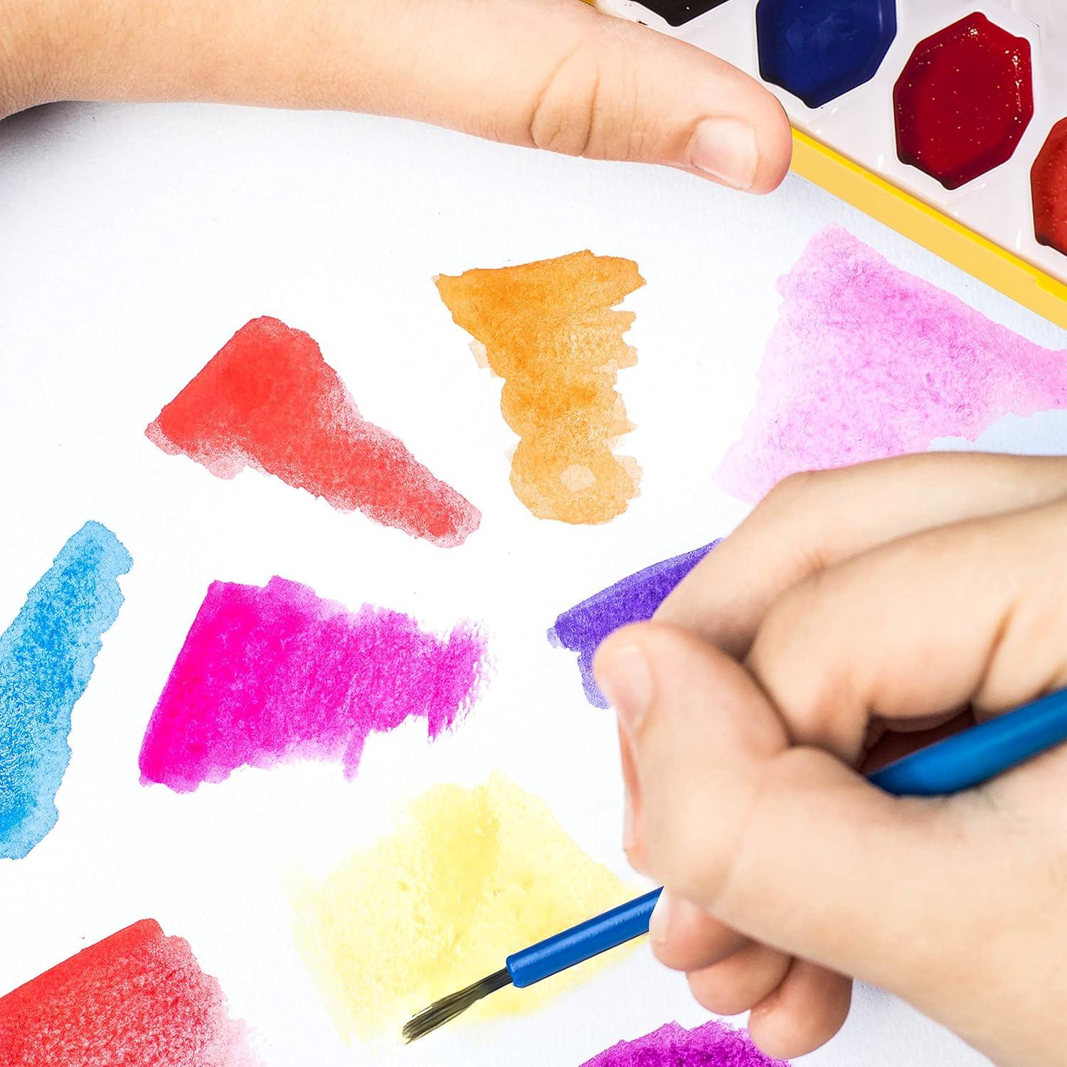 image:imageCraZArt Washable Watercolor 8 Color Paint Sets Bulk Class Pack 36 Kits Back To School Supply List Essential Bulk Pack for School Supply Rooms Day Cares and In Class For Teachers