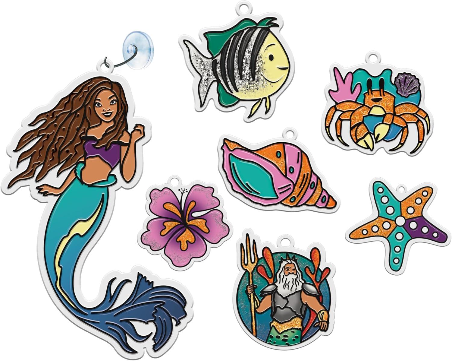 image:imageDisney The Little Mermaid 2in 1 Sparkling Window Art Kit Makes 8 Sparkling Sun Catchers and Window Stickers Ages 6 and Up