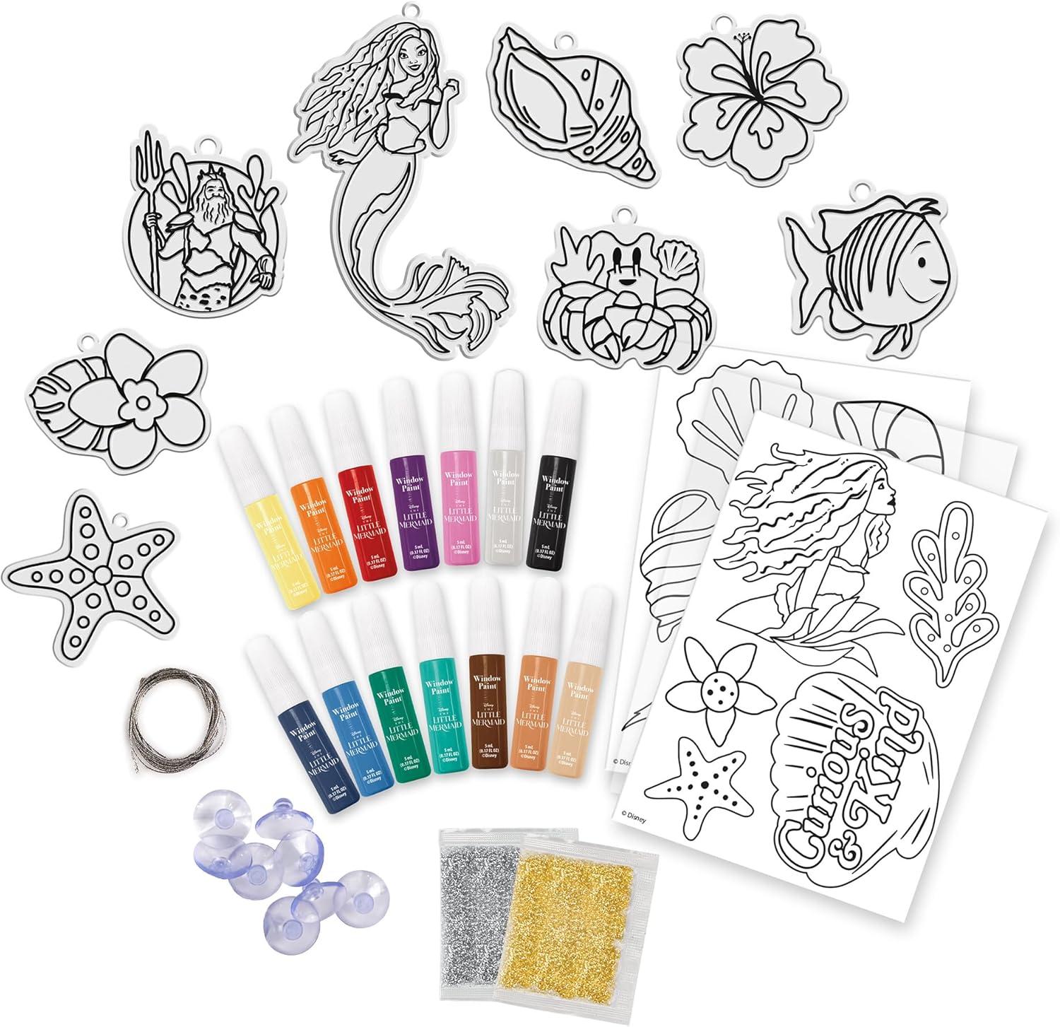 image:imageDisney The Little Mermaid 2in 1 Sparkling Window Art Kit Makes 8 Sparkling Sun Catchers and Window Stickers Ages 6 and Up