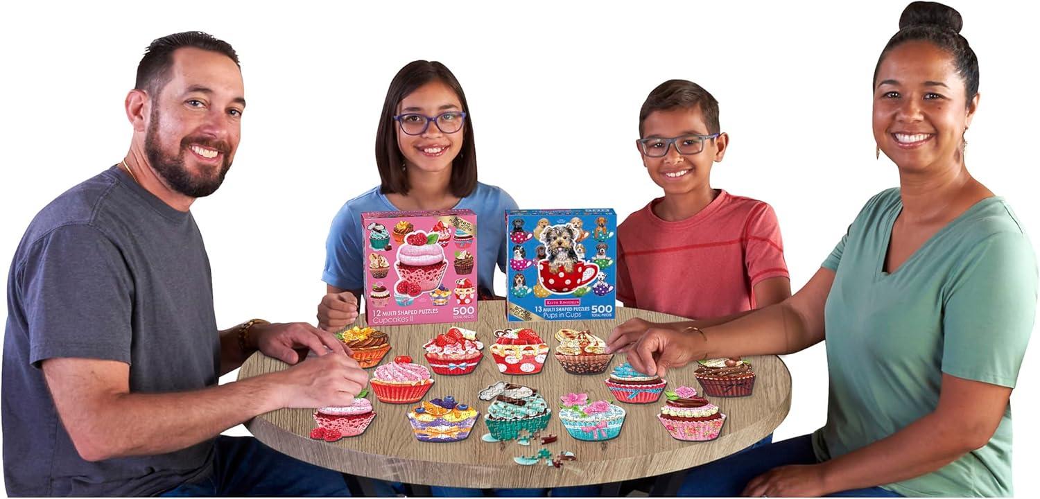 image:imageRoseArt 13 MiniShaped Pups in Cups 500 Piece Jigsaw Puzzle for Kids and AdultsCupcakes II