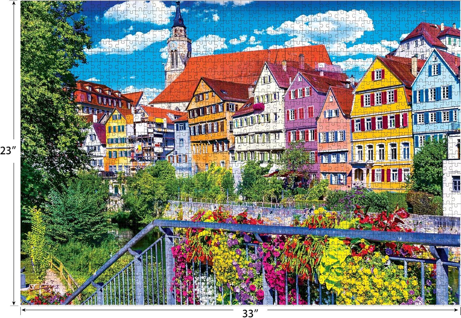 image:imageRoseArt Kodak Premium Cinque Terre Riomaggiore Village Italy 1500 Piece Jigsaw Puzzle for AdultsFloral Colorful Town