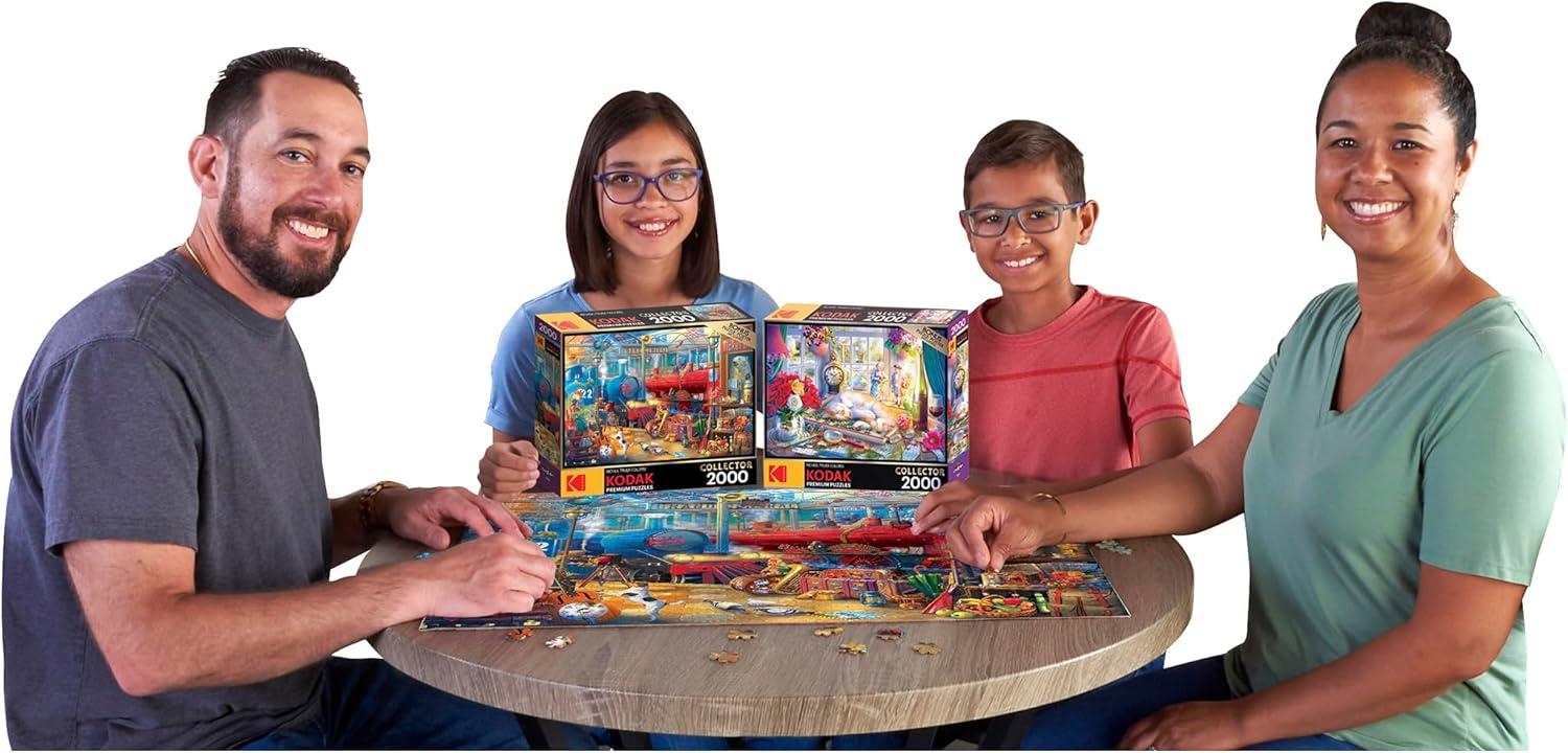 image:imageRoseArt Kodak Premium Collector Main Street Bakery 2000 Piece Jigsaw Puzzle for AdultsTrain Station