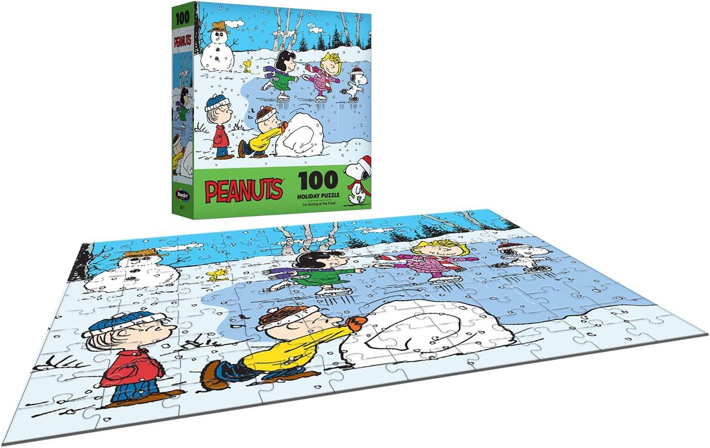 image:imageRoseArt Peanuts Ice Skating at The Pond 100 Piece Jigsaw Puzzle for Kids and AdultsIce Skating at The Pond