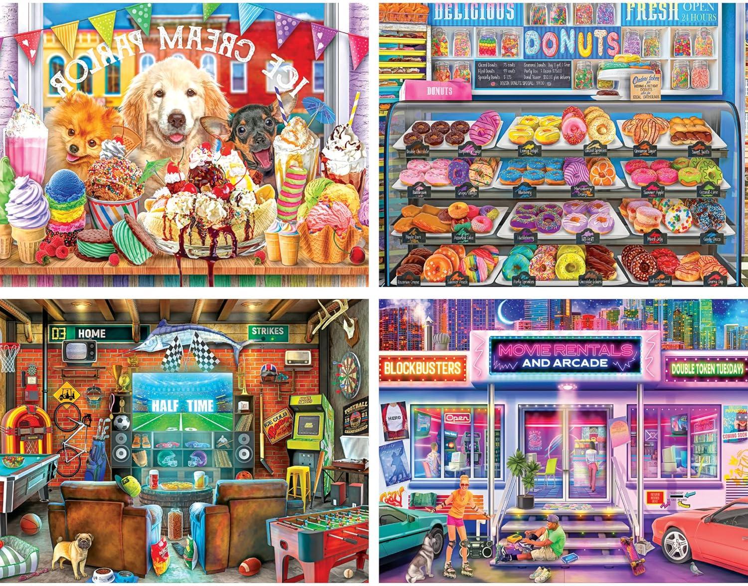 image:imageRoseArt Snack Size MultiPuzzle Set Peanuts 4 x 100 Piece Jigsaw Puzzle for AdultsColor Palette
