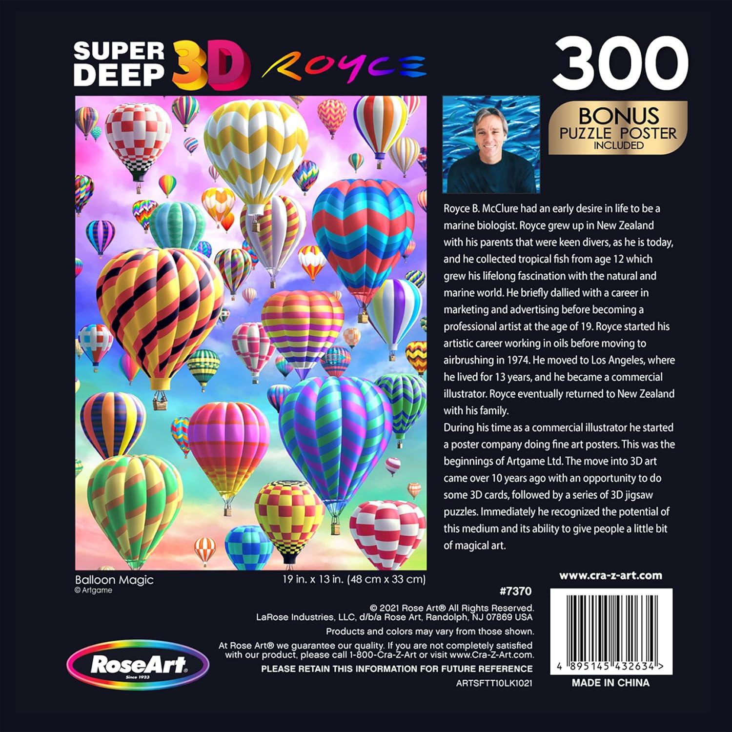 image:imageRoseArt Super Deep 3D Hot Air Balloon Magic 300 Jigsaw Puzzle for AdultsBalloon Magic