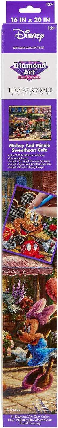 image:imageRoseArt Disney Dreams Thomas Kinkade Diamond Art Painting Kits Beauty and The Beast Falling in Love Scene DIY Diamond Jewel by Number Art 20 x 16 Horizontal Canvas with Wooden Display HangerMickey Minnie