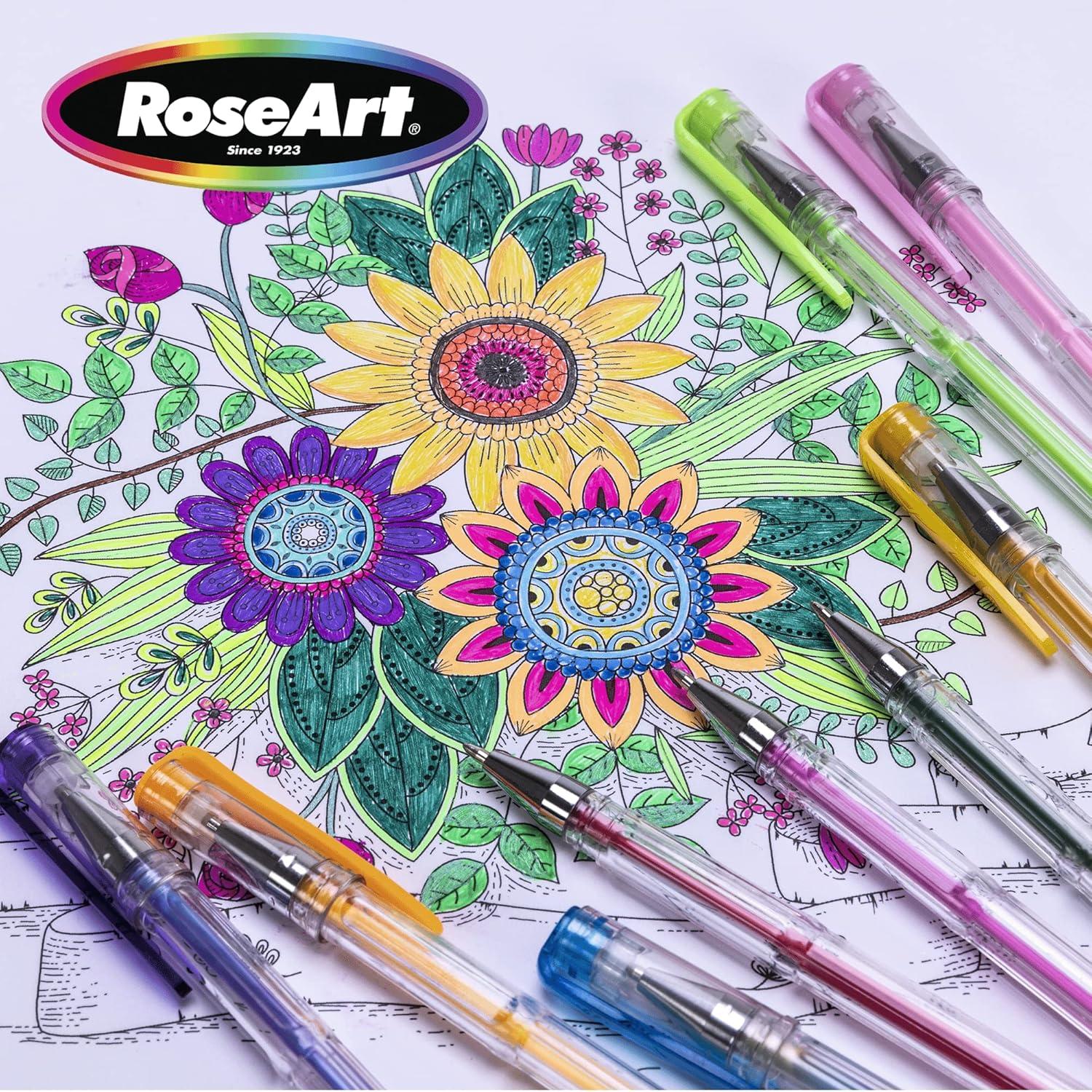 image:imageRoseArt Premium 100ct Gel Pen Set Great for Artists Teachers Students Featuring Classic Neon Pastel Glitter Metallic Neon Glitter and Swirled Colors in Portable Travel Case