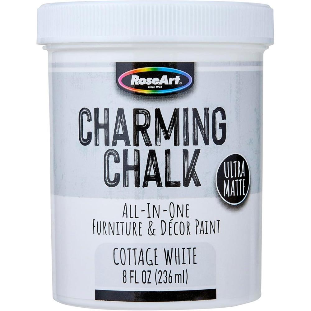 image:imageCharming Chalk AllInOne Furniture amp Dcor Paint  8oz Cottage White Ultra Matte Chalk Finish Paint Ideal For All Techniques Including Distressing No Prep Needed Made In USACottage White