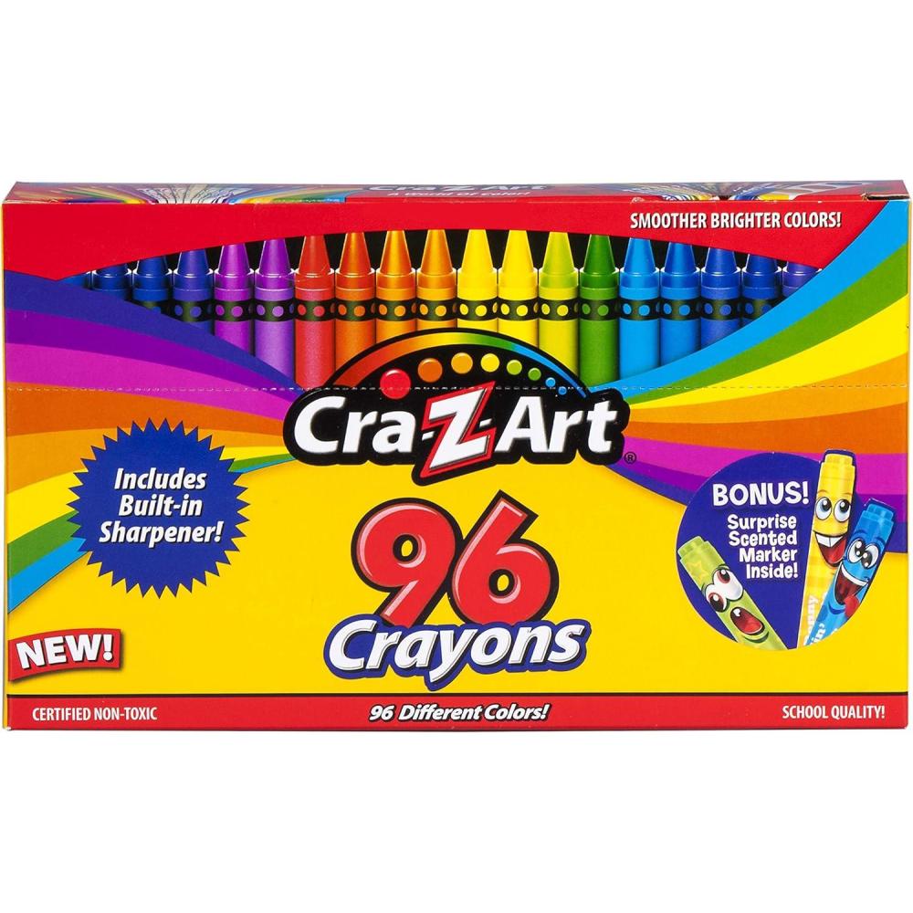 image:imageCraZArt 96ct Crayons in FlipTop Box with Sharpener96 Count Pack of 1