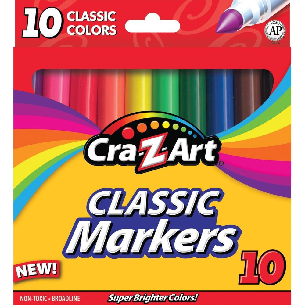 image:imageCraZArt Broadline Markers Non Washable 10 CT10 Count Pack of 1
