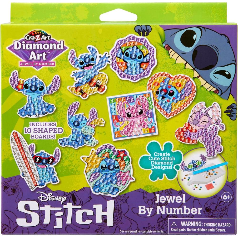 image:imageCraZArt Disney Stitch Gem by Number 10 Pack 10 Individual Stitch Gem by Number Designs Diamond Jewel by Number Art Creative Gem Craft Great Gift for Birthdays for Girls and Boys Ages 6 and Up