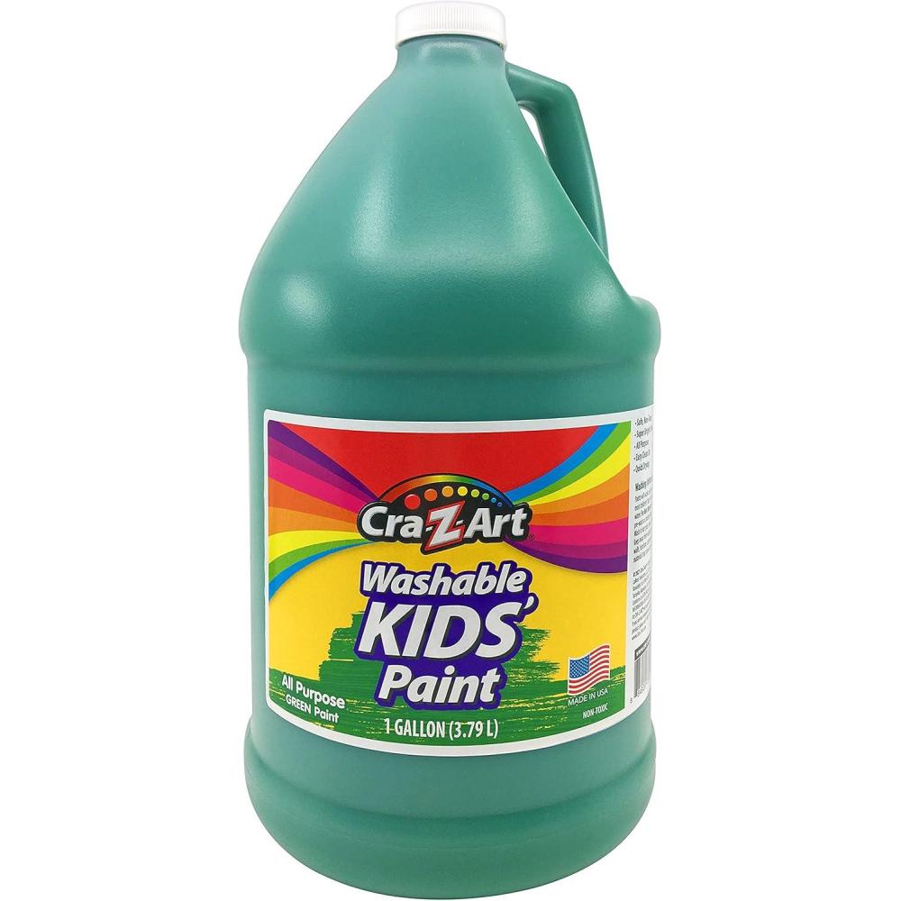 image:imageCraZArt Kids Washable Tempera Poster Paint NonToxic Art Supplies  White  1 GallonGreen