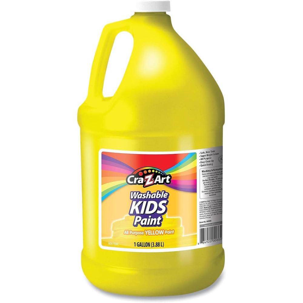 image:imageCraZArt Kids Washable Tempera Poster Paint NonToxic Art Supplies  White  1 GallonYellow