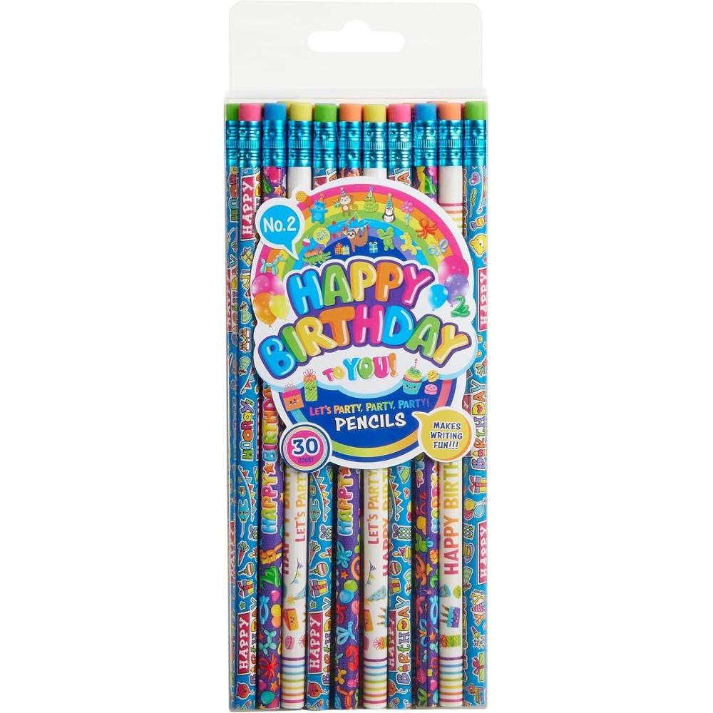 image:imageCraZArt Pencils Assorted Happy Birthday Designs Pack Of 30 Pencils