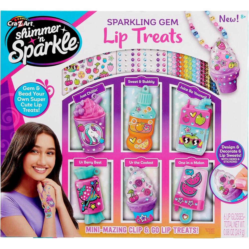 image:imageCraZArt Shimmer n Sparkle Sparkling Gem Lip Treats Jewelry Making Kit Decorate Lip Balms and Make Necklaces for Ages 8 and Up