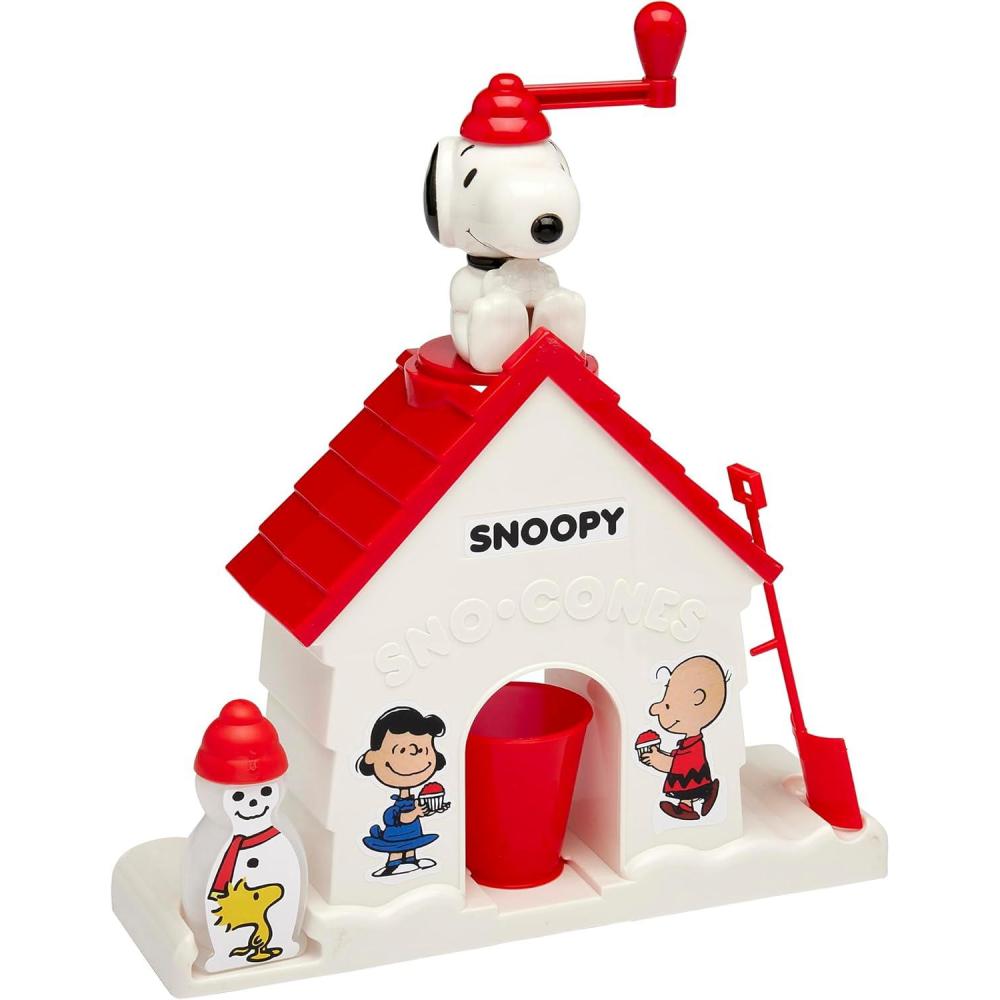 image:imageCraZArt Snoopy SNOCone Machine Snow Cone Shaved Ice Maker Ice Shaver Snoopy House Shaped Shaved Ice Maker Comes with Fruit Punch Flavor Packet Ages 6 and Up White