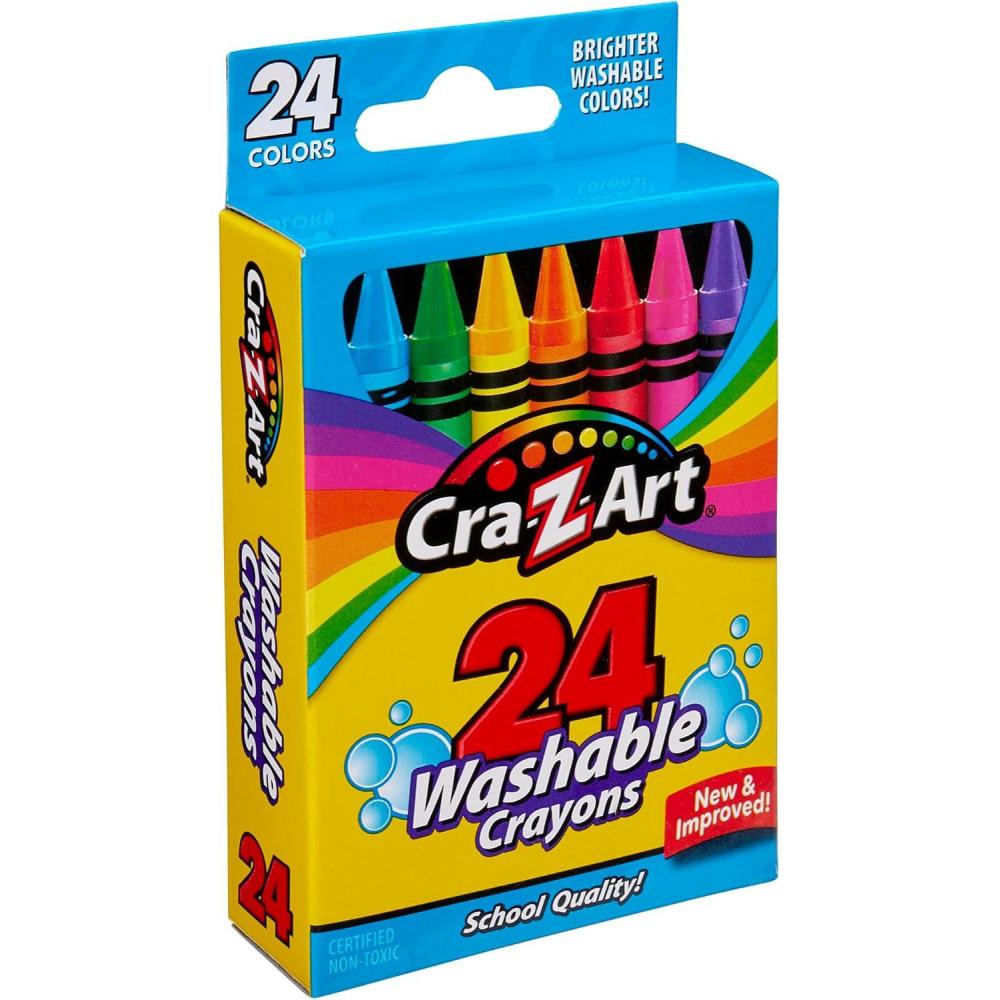 image:imageCraZArt Washable Crayons Bulk Pack 24 Count 6 Packs of Crayons Bulk School Supplies for Classroom Back to School Essentials24 Count Pack of 1