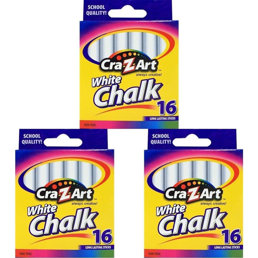 image:imageCraZart White Chalk 16 Count 108004816 Count Pack of 3