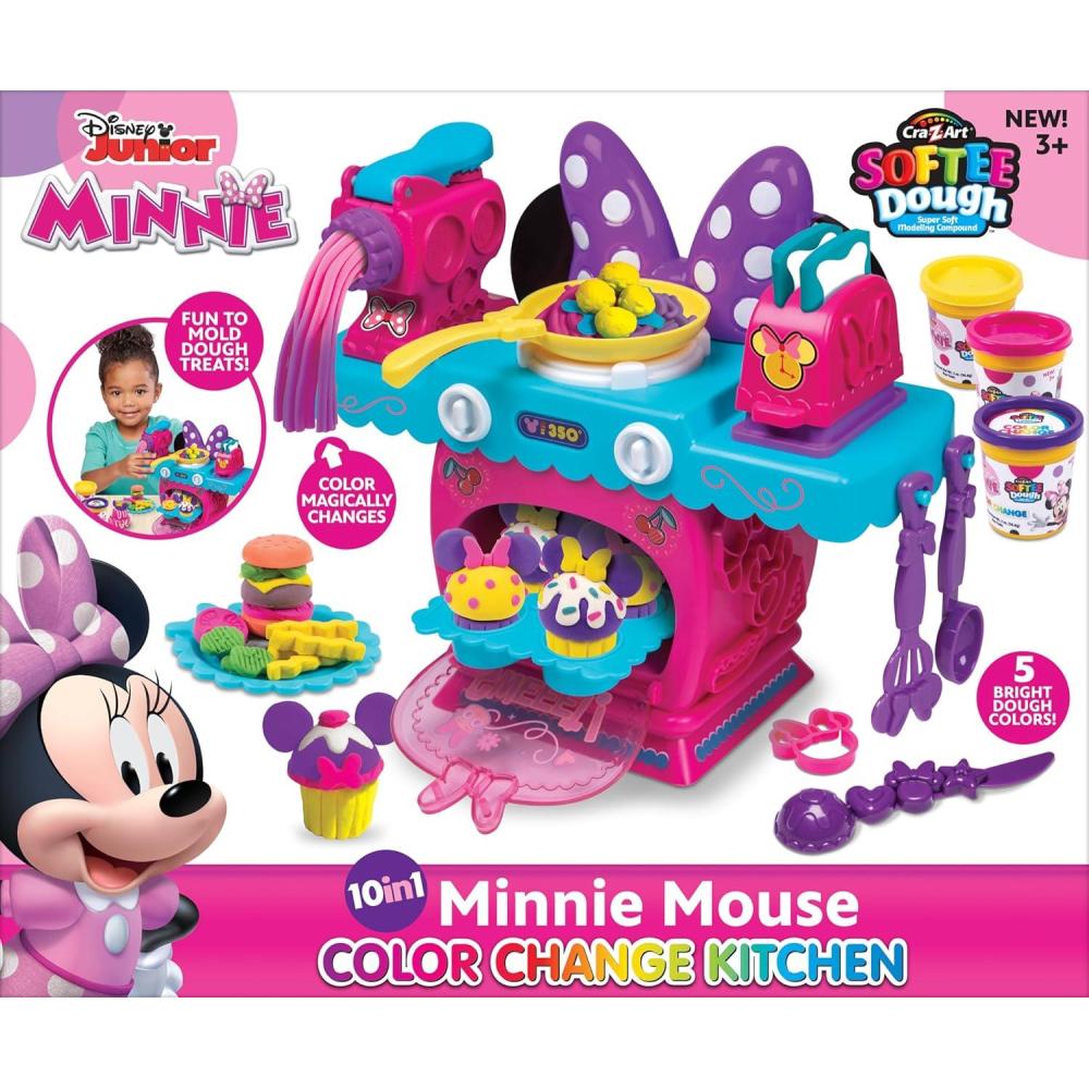 image:imageDisney Junior Minnie Mouse Color Change Kitchen by Softee Dough 10 in 1 Activities Perfect for Ages 3 and UpMedium