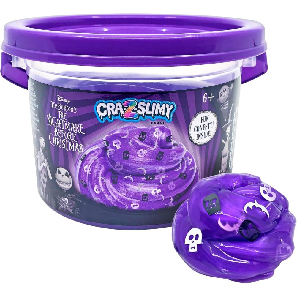 image:imageDisney Nightmare Before Christmas 20oz PreMade Slime Bucket Vibrant Purple CRAZSlimy Slime with Confetti MixIns Slime Toy for Ages 6 and Up